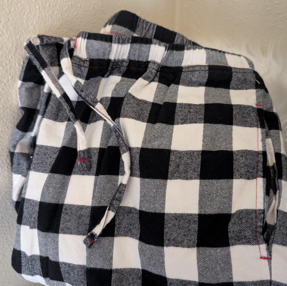 Hanna Anderson Black And White Flannel PJ Pants Size Large - Picture 2 of 7